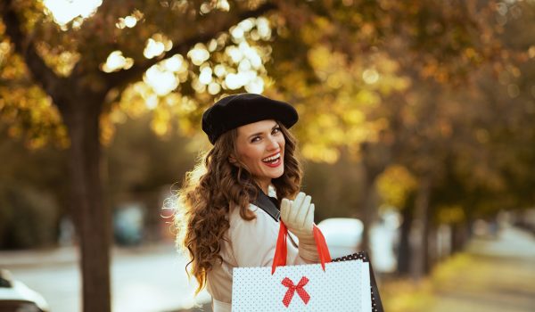 Hello,November.,Smiling,Young,Female,In,Beige,Trench,Coat,With